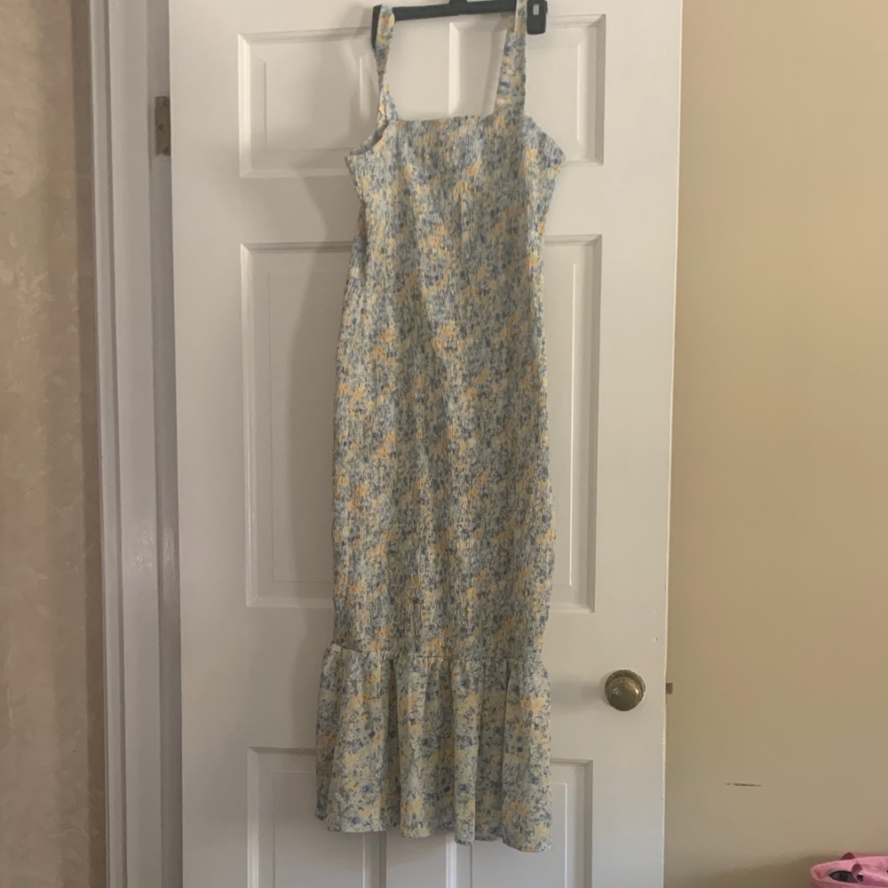 Floral Yellow and Blue Women's Dress